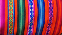andean tablecloth, red tablecloth, striped tablecloth, small tablecloth, Cusco table runner, aguayo tablecloth, mandarin, orange