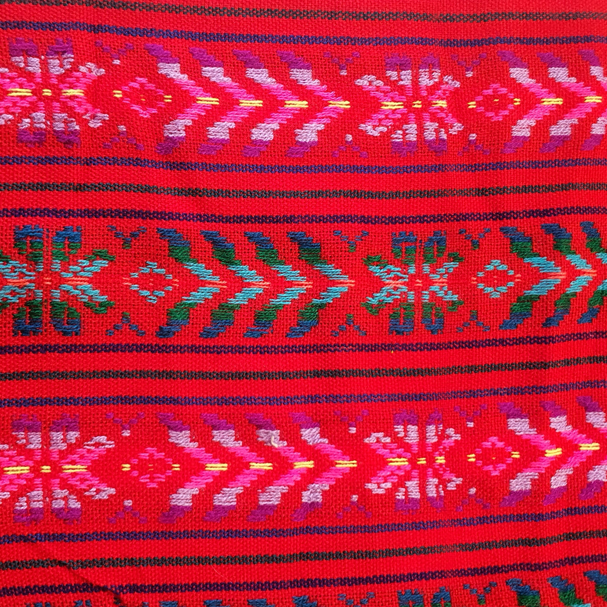 Loom Red Table Runner, Mexican table runner, fringed, cambaya - Innate Artisan Shop