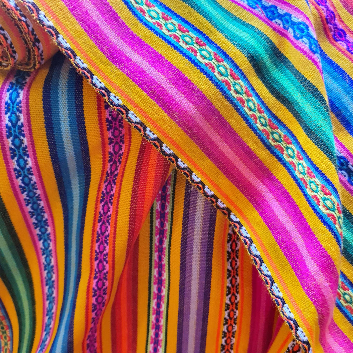 andean fabric by yard, peruvian fabrics, aguayo by the yard, tela peruana, por metro, color oro, marigold Andean fabric, south América