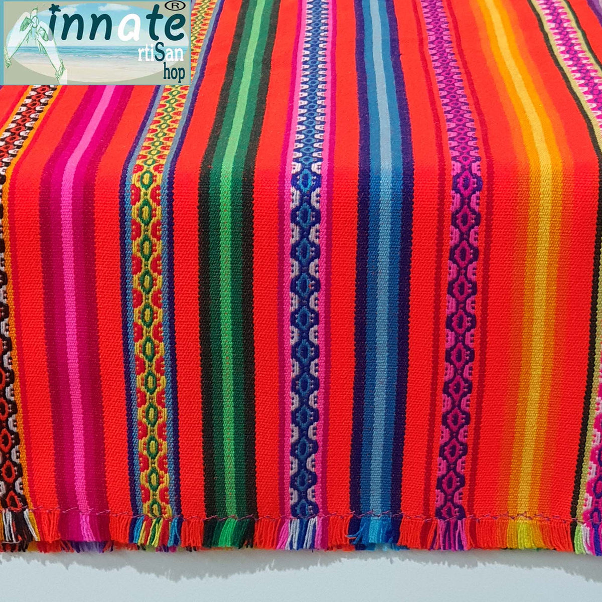 mandarin table runner, orange, Cusco, Peru, decor, Aguayo, South America, camino de mesa color red, rubi red table runner, rojo