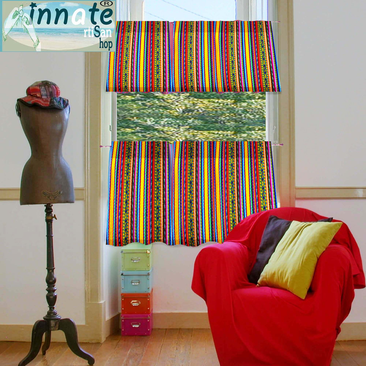 south america, peruvian, Inca, andean, curtain, panel, custom, aguayo, yellow, mango, marigold
