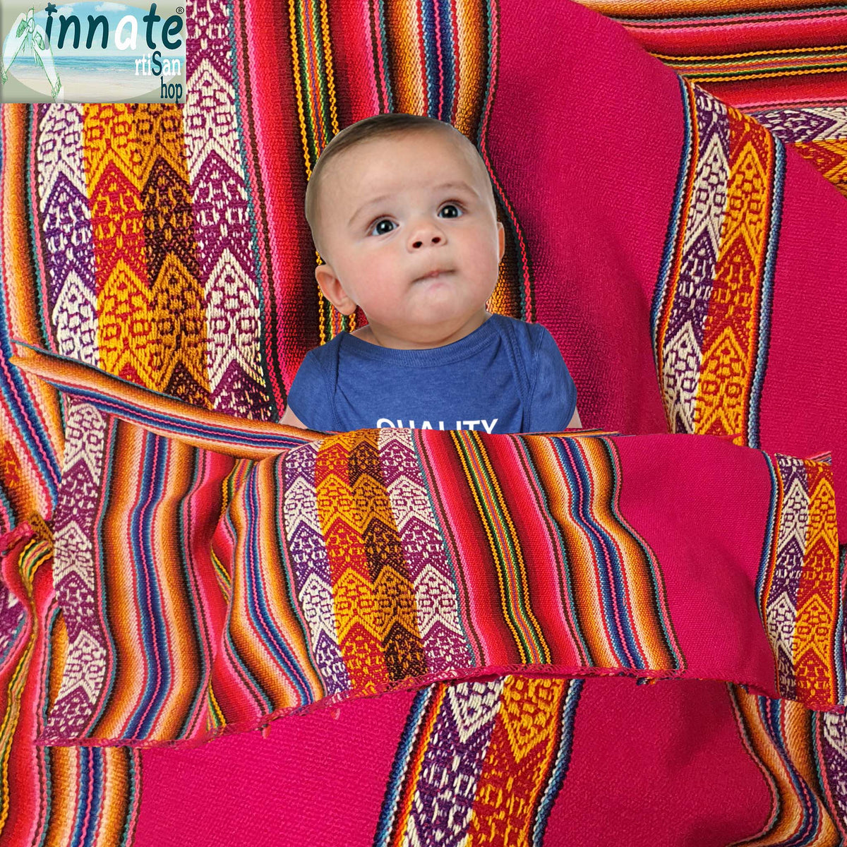 baby blanket, andean, Peruvian, Inca, Cusco, Cuzco, cobija bebe, regalo, baby shower, baby gift, magenta, hot pink