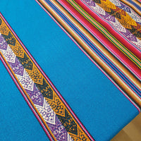 Andean blanket, turquoise, close up