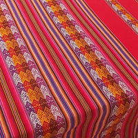 Andean blanket, red, close up