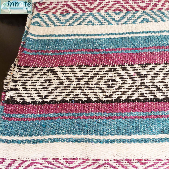 farmhouse, rustic, table runner, blanket, Mexican, falsa, maroon, turquoise