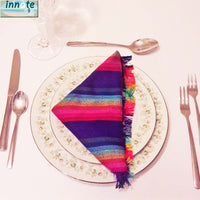 fiesta napkins, cocktail napkins, dinner napkins, Mexican napkins, cambaya, woven, turquoise, quinceañera, servilletas moradas, purple napkins