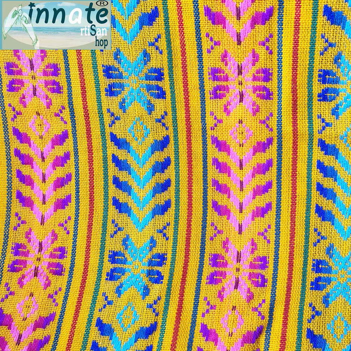 Mexican fabric, by the yard, cambaya, los angeles, california, texas, virginia, marigold fabric, loom made