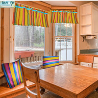 Mexican, kitchen curtains, valance, custom, woven, cambaya, Mexican cafe curtains, Mexican window panels, yellow, mustard, rainbow