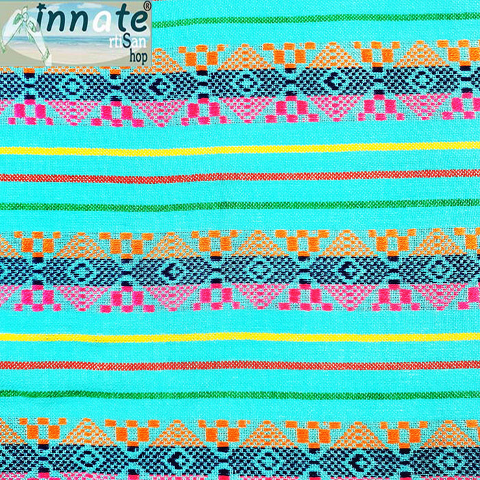 Mexican fabric, by the yard, Aztec, Mayan, cambaya, woven, cinco de mayo, turquoise, reboseo, telas mexicanas, por metro, para rebozo, fiesta