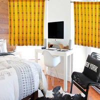 Mexican kitchen curtains, mustard, pastel orange, cortinas, Mexicanas, amarillas, a medida