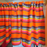Curtains, X wide,  Mexican, Orange, tangerine, cambaya, woven - Innate Artisan Shop