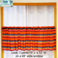 Curtains, X wide,  Mexican, Orange, tangerine, cambaya, woven - Innate Artisan Shop