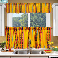 Mexican curtains, valance, kitchen curtain, cortinas para cocina, amarillas, mostaza, mustard, yellow, ethnic, Aztec, Maya