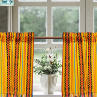 Mexican curtains, valance, kitchen curtain, cortinas para cocina, amarillas, mostaza, mustard, yellow, ethnic, Aztec, Maya