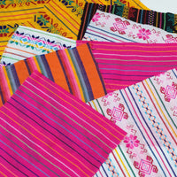 Cambaya woven, fabric squares , mini pieces, Mexican fabric, for adorns, xmas balls, Mexican xmas balls, squares of Mexican fabric, pedazos de telas mexicanas, para bolas de navidad