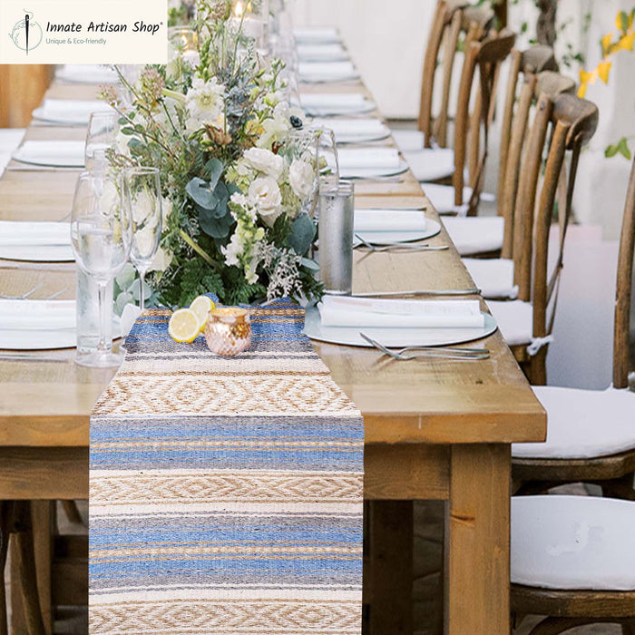 Mexican wedding, table runner, rustic, blue, blanket, beach wedding, tablecloths, farmhouse, decor, table