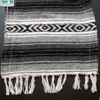 blanket table runner, Mexican table runner, rustic, farmhouse, black