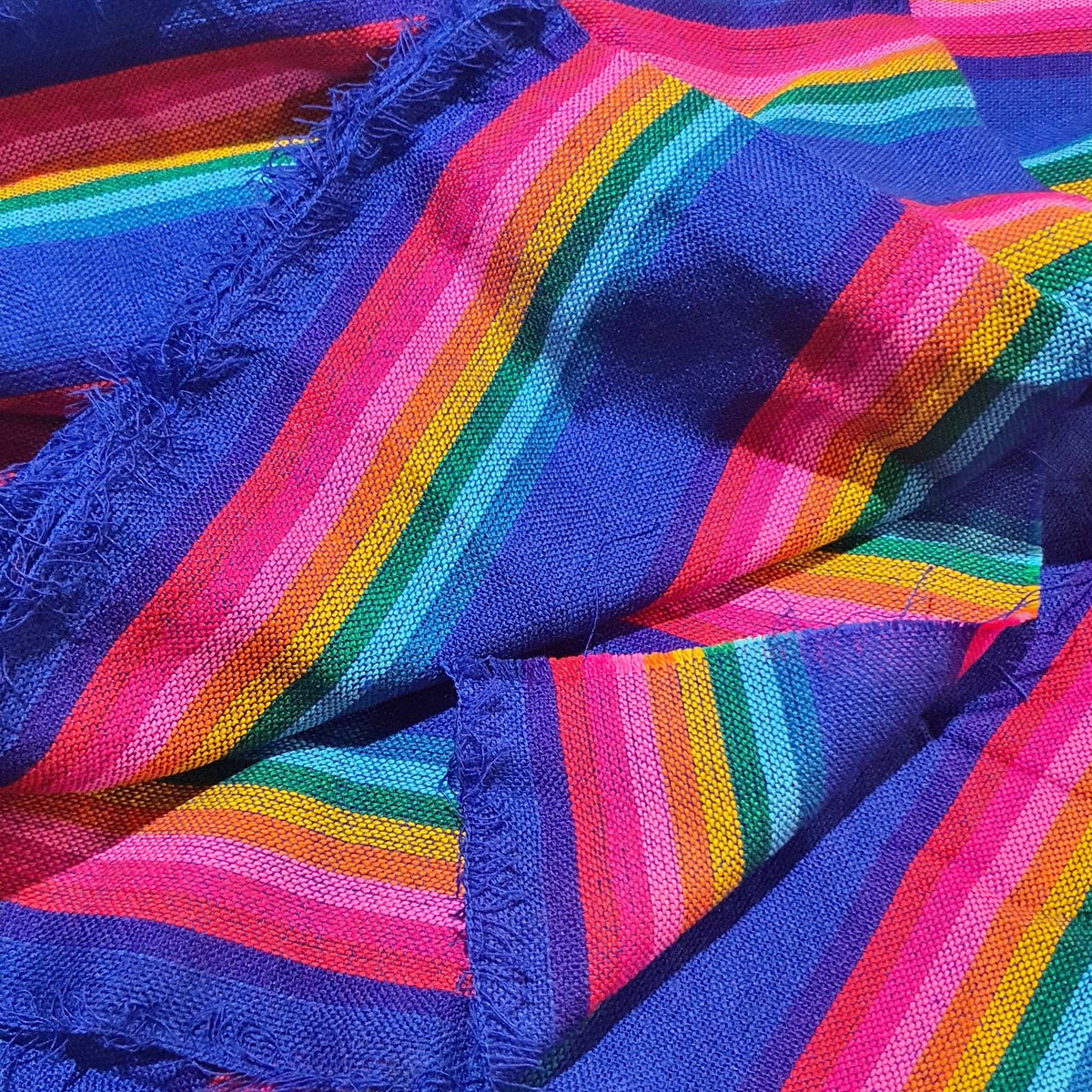 Fabric Royal blue, Mexican, woven, cambaya, by the yard