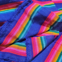 Fabric Royal blue, Mexican, woven, cambaya, by the yard