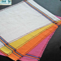 Rustic placemat, Mexican jerga, cloth placemats, motorhome,beach,picnic,ethnic,native,yellow,blue,orange,green,white,artisan ,  vivid color placemat