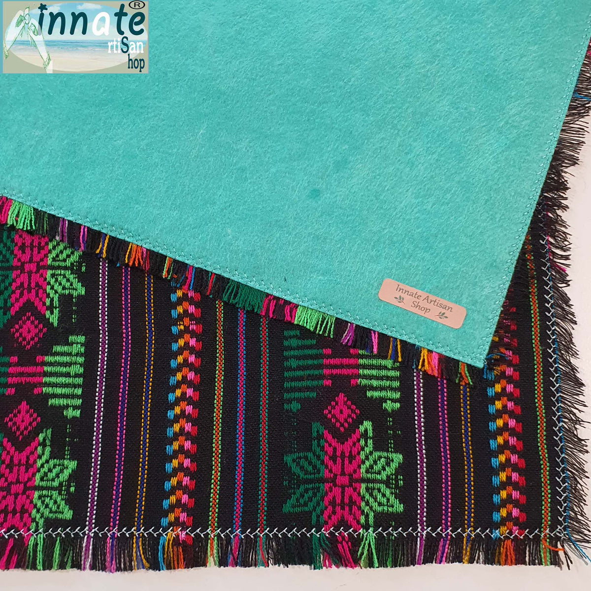 Black placemat, Aztec, cambaya, Mexican placemats, washable, manteles individuales, negros
