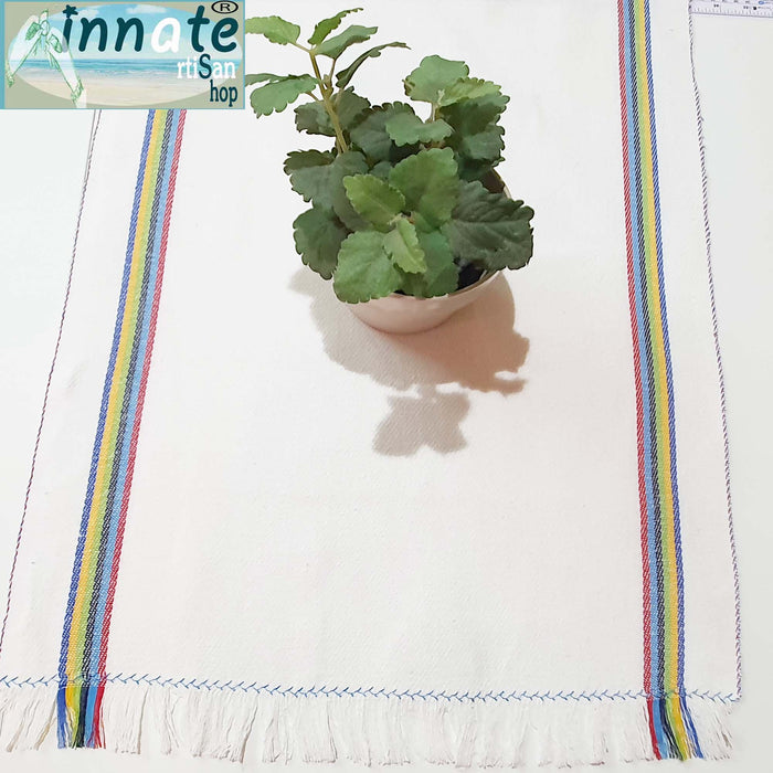 fiesta, table runners, jerga, rustic, vivid colors, yellow, turquoise, orange, fuchsia, pink, hot pink, caminos de mesa de jerga, rusticos, Mexican jerga fabric