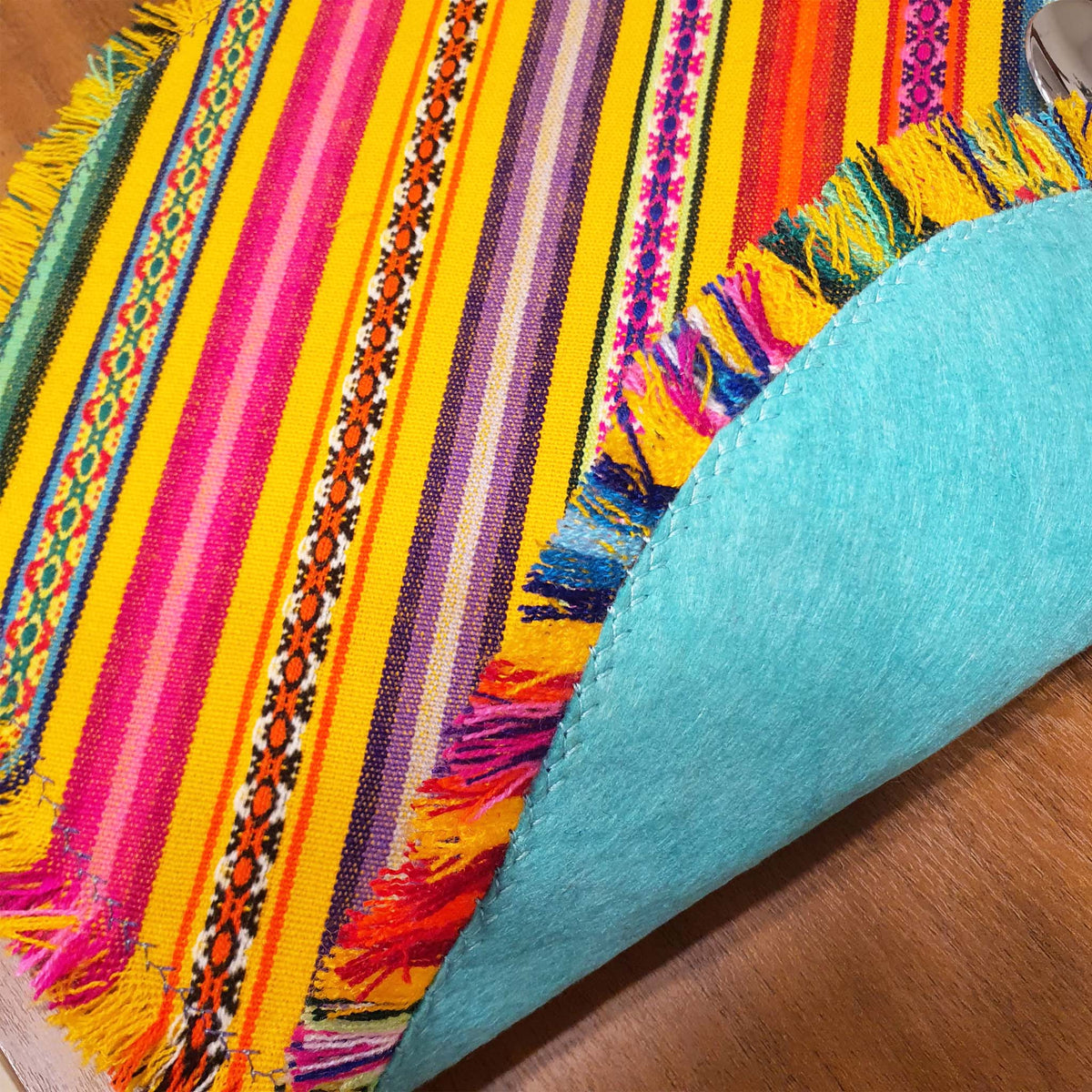 placemats, marigold, yellow, mango, inca, peruvian, artisan, non-skid