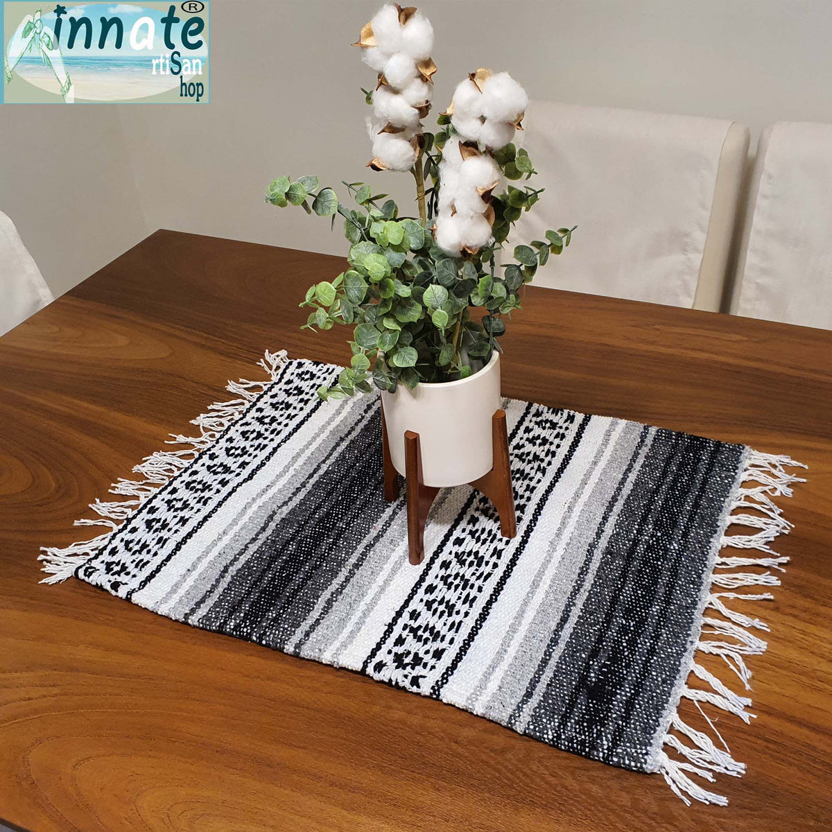 Blanket farmhouse table topper, rustic, Mexican, boho, centerpiece, ethnic, artisan