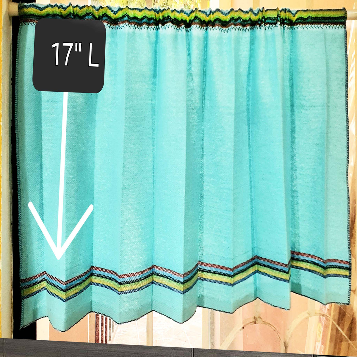 Rustic valance, curtains, Mexican,Jerga, orange, yellow, fuchsia, white, turquoise, custom