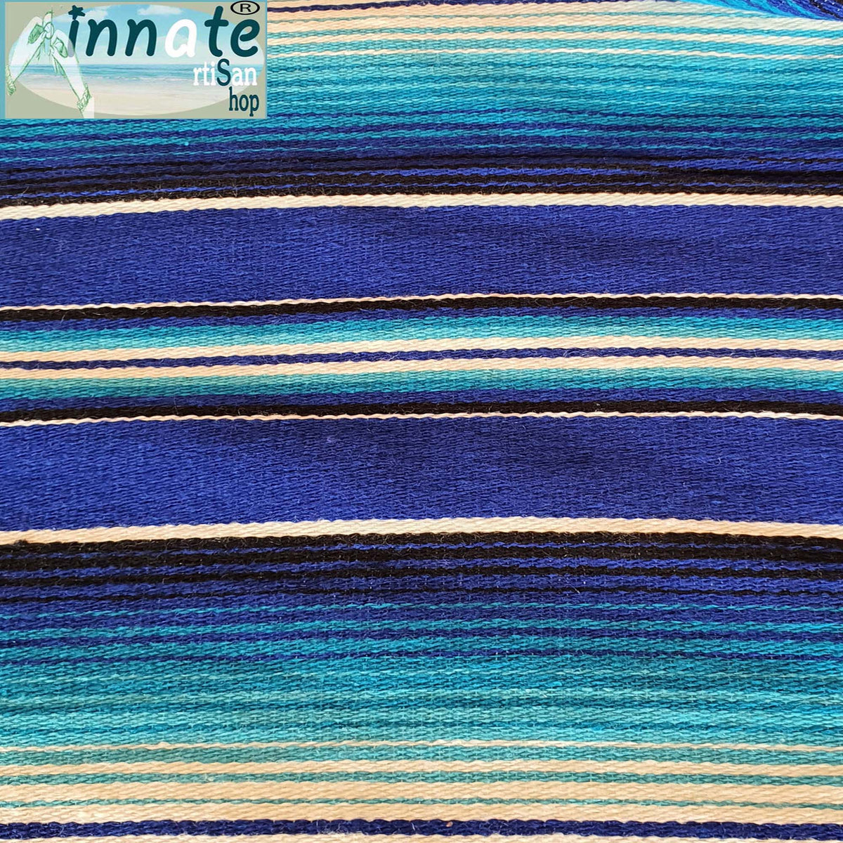 serape blanket, cobija sarape, royal blue, azul rey, full size, cama matrimonial, washable, recycled,, azules, unitono, unicolor