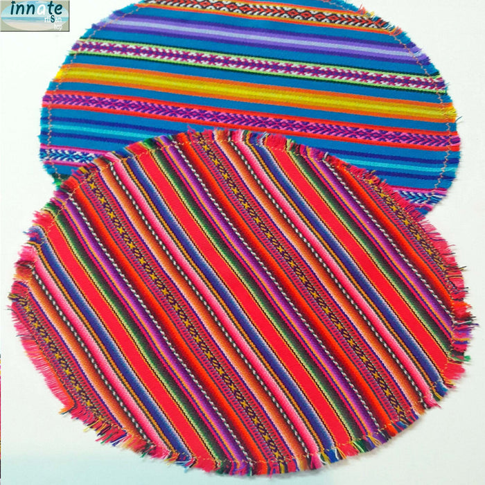 Round Placemats Andean sets, ethnic, Peruvian, Peru, Inca, aguayo