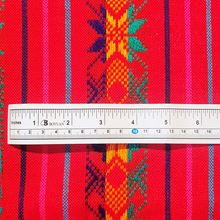 tela mexicana, por yarda, por metro, roja,  cambaya, tejida, mantel, reboso, rebozo, mexican fabrics, by the yard