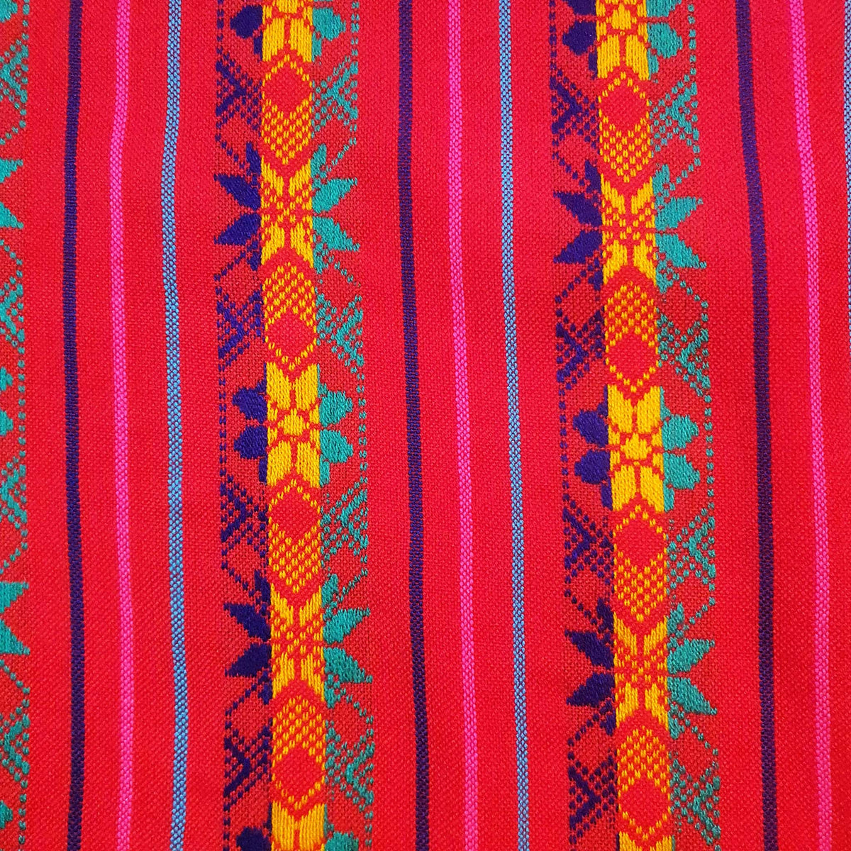 Mexican 9ft table runners, woven, ethnic, artisan, red, fuchsia, mango, yellow, purple, morado, red
