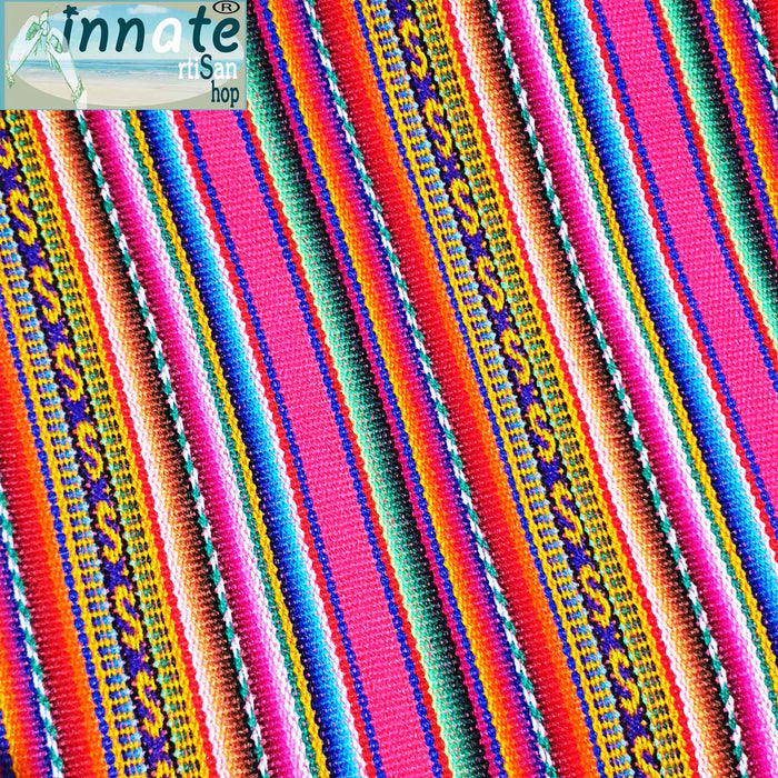 peruvian, andean, south america, fabric, by the yard, telas andinas, por metro, fuchsia, rosa, striped, Peru fabric,