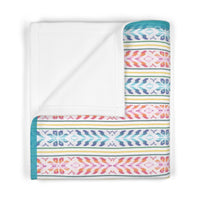 baby blanket, fleece, gender neutral, purple stripes, white back