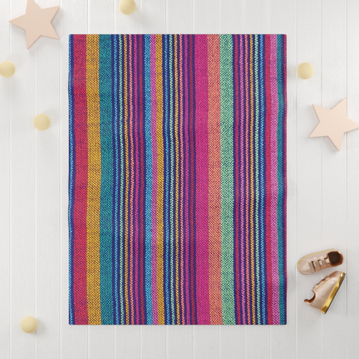 fleece blanket, gender neutral, purple stripes