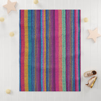 fleece blanket, gender neutral, purple stripes