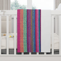 fleece blanket, gender neutral, purple stripes