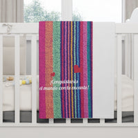 fleece blanket, gender neutral, purple stripes