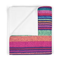 fleece blanket, gender neutral, purple stripes, throw blanket