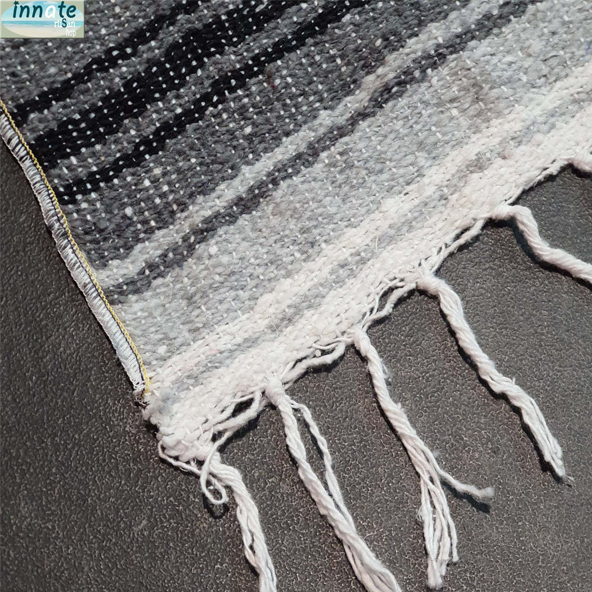 blanket table runner, Mexican table runner, rustic, farmhouse, black