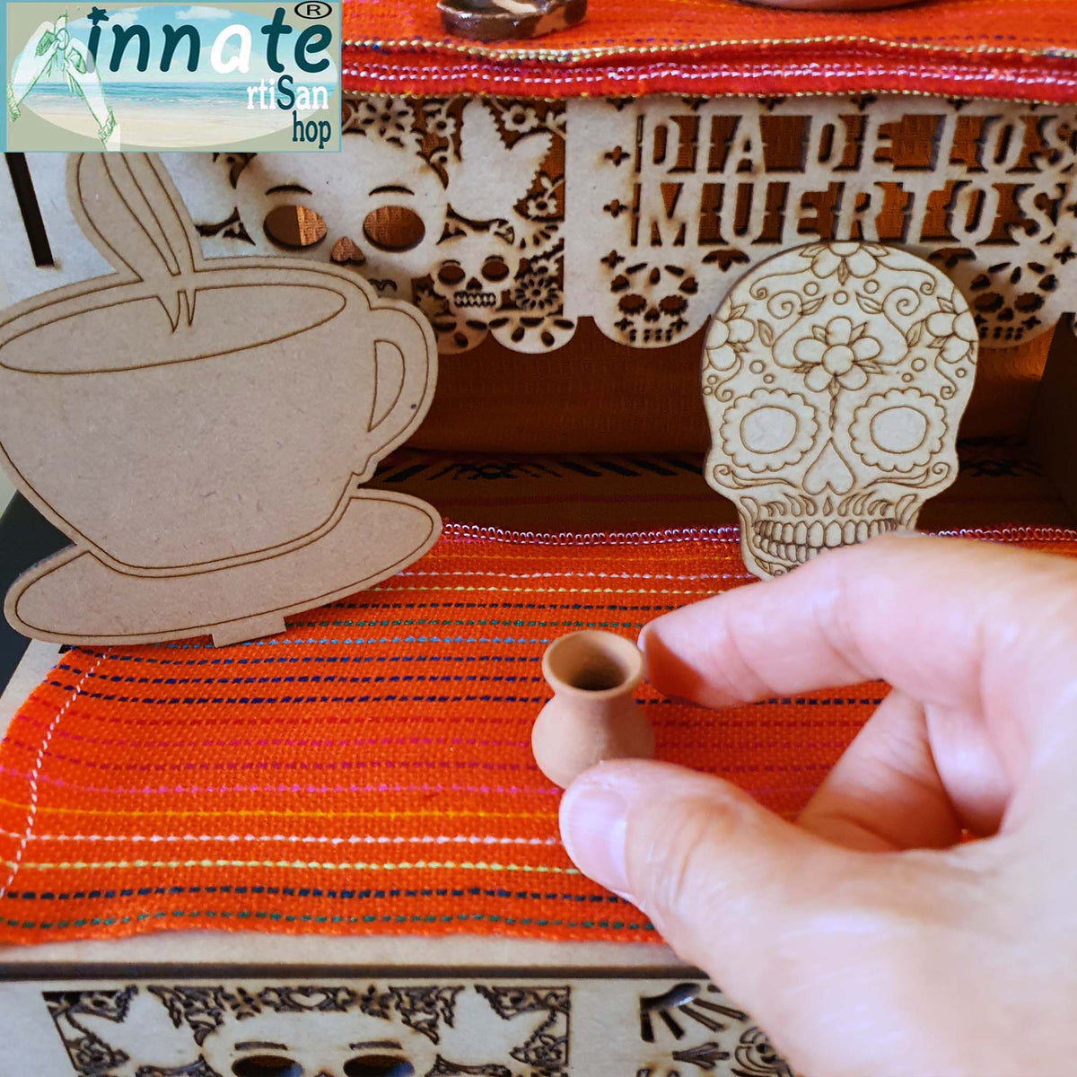 Miniature clay pottery, altar accessories