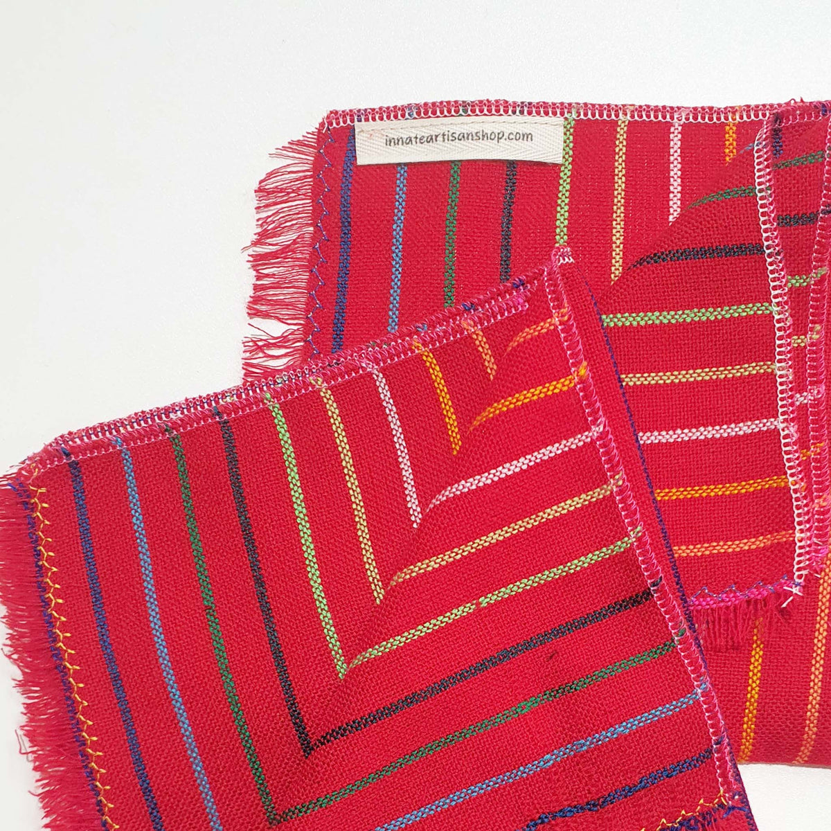 Mexican napkins, fiesta, Mexican fiesta, cambaya napkins, woven napkins, ethnic, red
