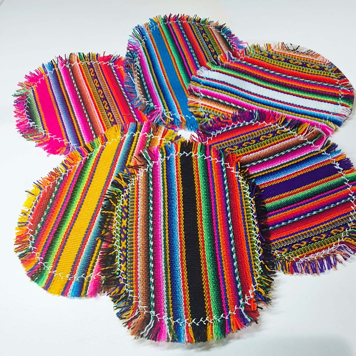 coasters, oval, round, andean, assorted, woven, non-skid, sets, gift, Inca design
