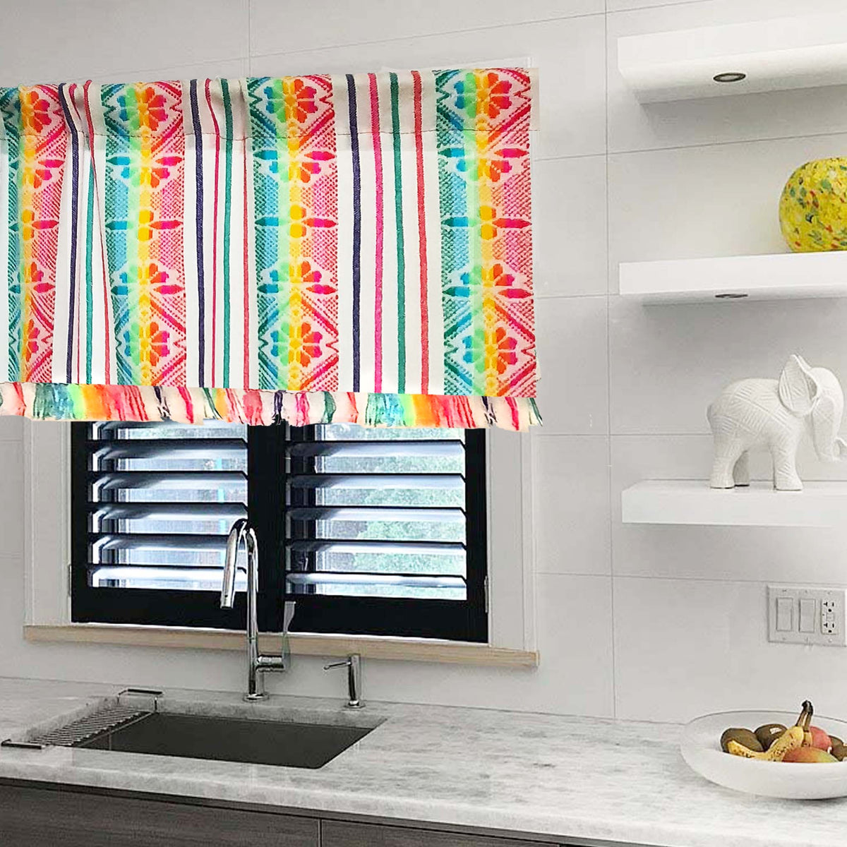 cortinas mexicanas, white valance, curtain, woven design curtains, cortinas Mexicanas, cortina cocina mexicanas, Mexican curtain, light curtains, valance curtain, custom made, a medida, cafe curtain