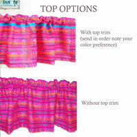 cenefa Mexicana, fucsia, rosa, Maya, Aztec, Mexican valance, curtain, pink, fuchsia, valance, custom