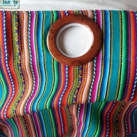 Curtains, custom, valance, cortinas, balance, a medida, andinas, Peruanas, Cusco, Cuzco, Sud America, South American curtains, Aguayo, teal, green, emerald, verde, esmeralda