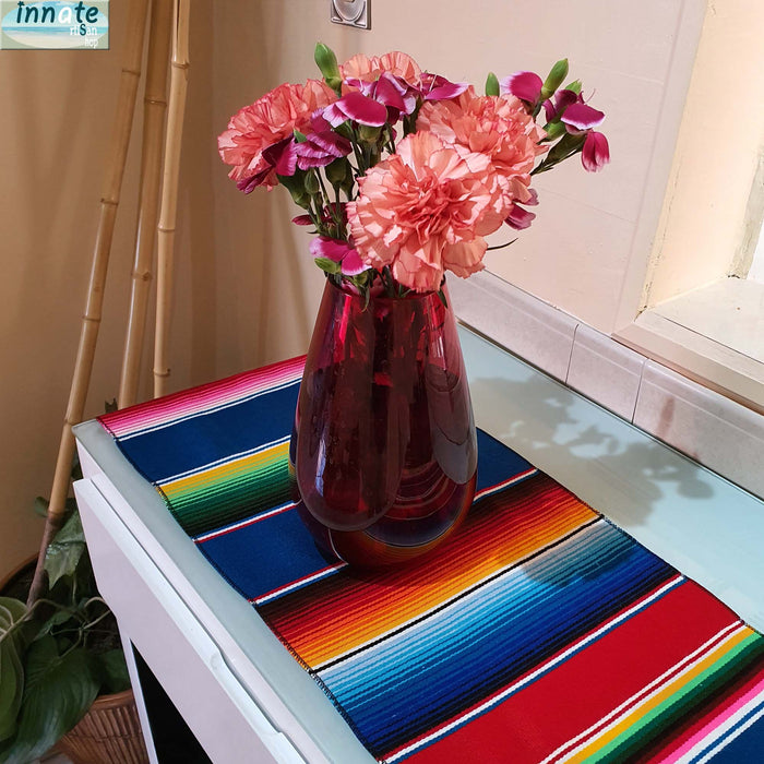 blue serape, table runner, Mexican table runner, royal blue serape, sarape azul rey