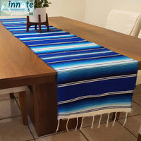 serape table runner, royal blue, unitone serape, Mexican table runner, camino de mesa azul rey, camino de mesa Mexicano, sarape