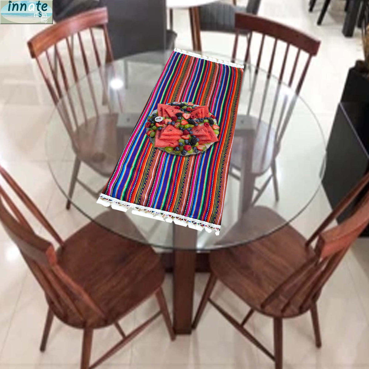 purple table runner, andean, peruvian, table runner, cusco, cuzco, stripes, aguayo, morado, rayado, andino